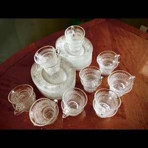 Tiara Glass - Party for 18 Guests! Vintage Tiara Glass Plates + Matching Cups